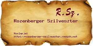 Rozenberger Szilveszter névjegykártya
